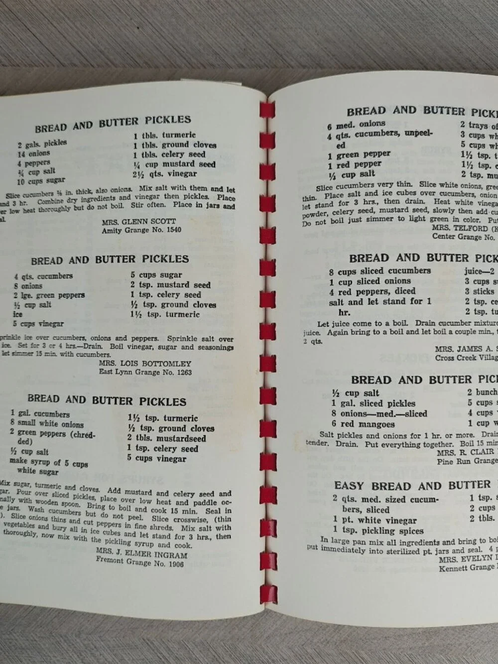Pennsylvania State Grange Cookbook 1972 Spiral-Bound Cookbook Vintage